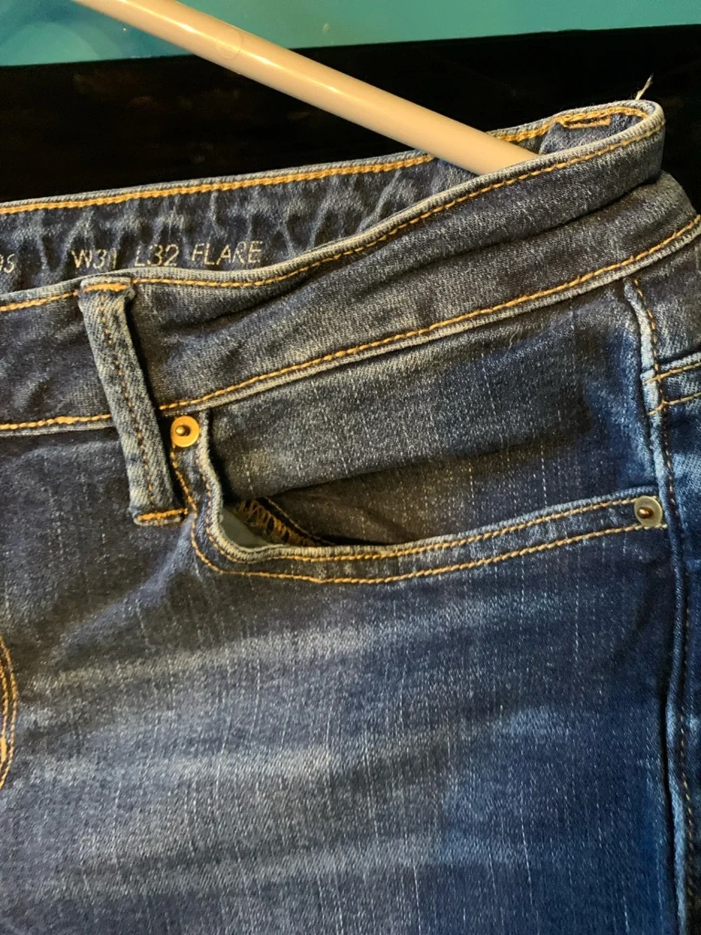 Calvin Klein Women's Medium Blue Flare Jeans - Picture 4 of 5